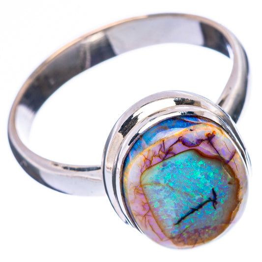 Rare Sterling Opal Ring Size 10 (925 Sterling Silver) R4454