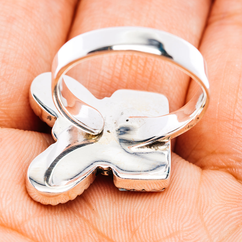 Southwestern-style .925 sterling silver ring band with openwork back and metal shank