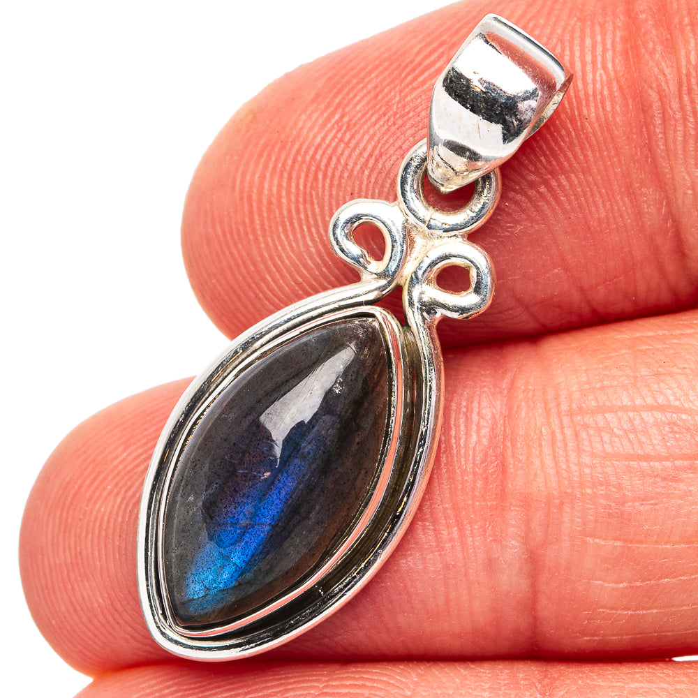 Labradorite Pendant 1 1/4" (.925 Sterling Silver)