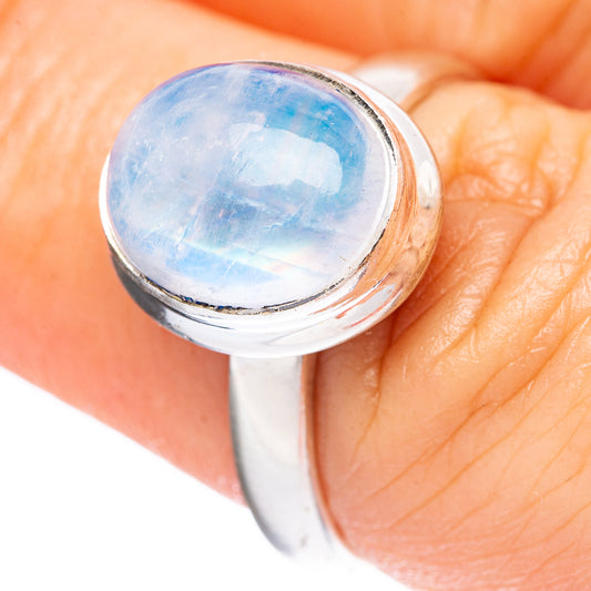 Rainbow Moonstone Ring Size 7 (925 Sterling Silver) R3755