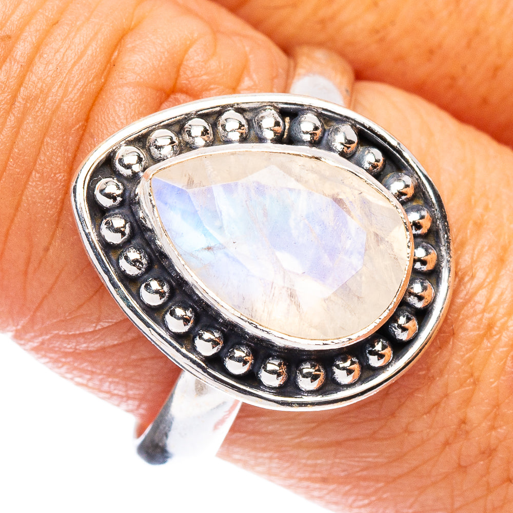 Rainbow Moonstone Ring Size 9.25 (925 Sterling Silver) R7931
