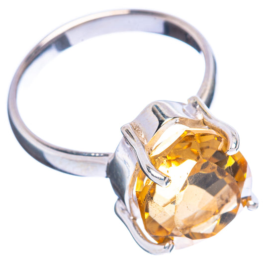 Faceted Citrine Ring Size 6.75 (925 Sterling Silver) R4523