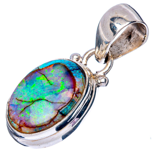 Rare Sterling Opal Pendant 1 1/8" (925 Sterling Silver) P42958