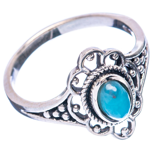 Larimar Dainty Ring Size 8 (925 Sterling Silver) R3423
