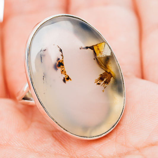 Premium Scenic Dendritic Agate Ring Size 9 (.925 Sterling Silver)