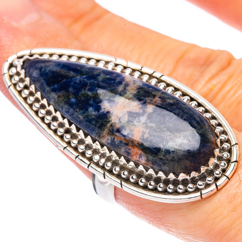 Sodalite Large Ring Size 6.75 (925 Sterling Silver) R1747
