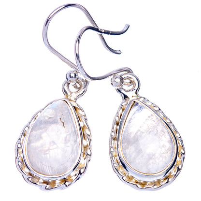 Rainbow Moonstone Earrings 1 1/4" (925 Sterling Silver) E433490