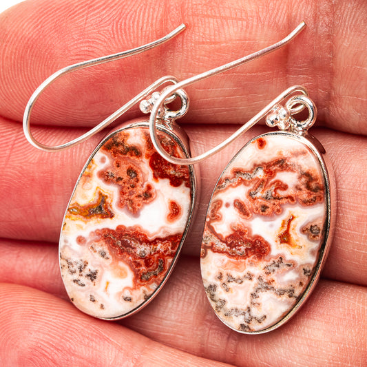 Premium Rosetta Jasper Earrings 1 3/4" (.925 Sterling Silver)