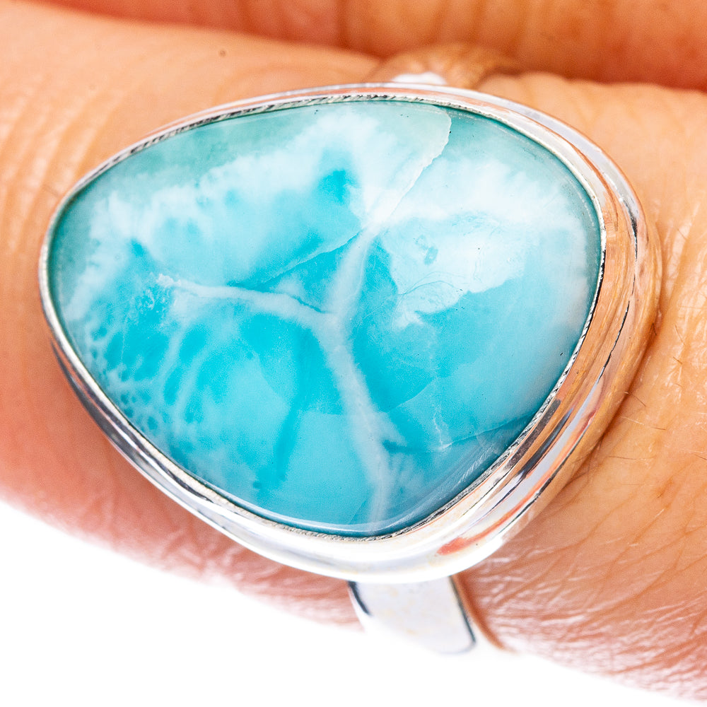 Larimar Ring Size 7.75 (925 Sterling Silver) R2927