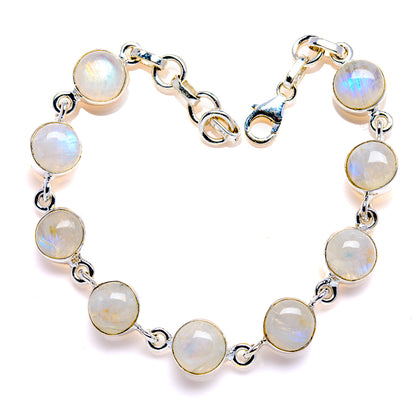 Rainbow Moonstone 925 Sterling Silver Bracelets Adjustable (925 Sterling Silver) BR90202
