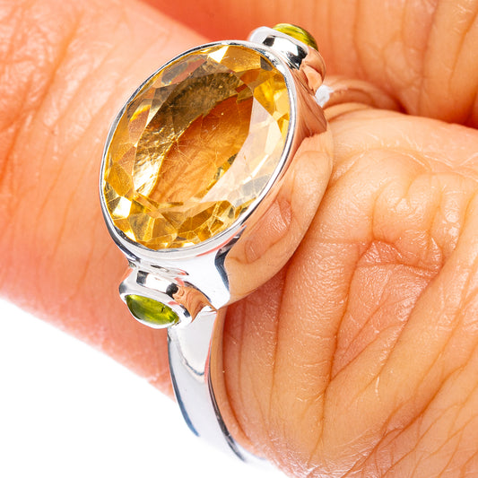 Asc Premium Faceted Citrine Ring Size 6 (925 Sterling Silver) R3458