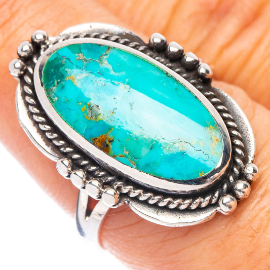 Rare Arizona Turquoise Ring Size 7.5 (925 Sterling Silver) R7333
