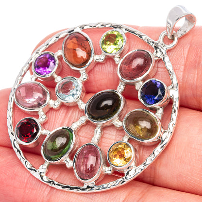 Signature Multi-stone Pendant 1 7/8" (925 Sterling Silver) P41826