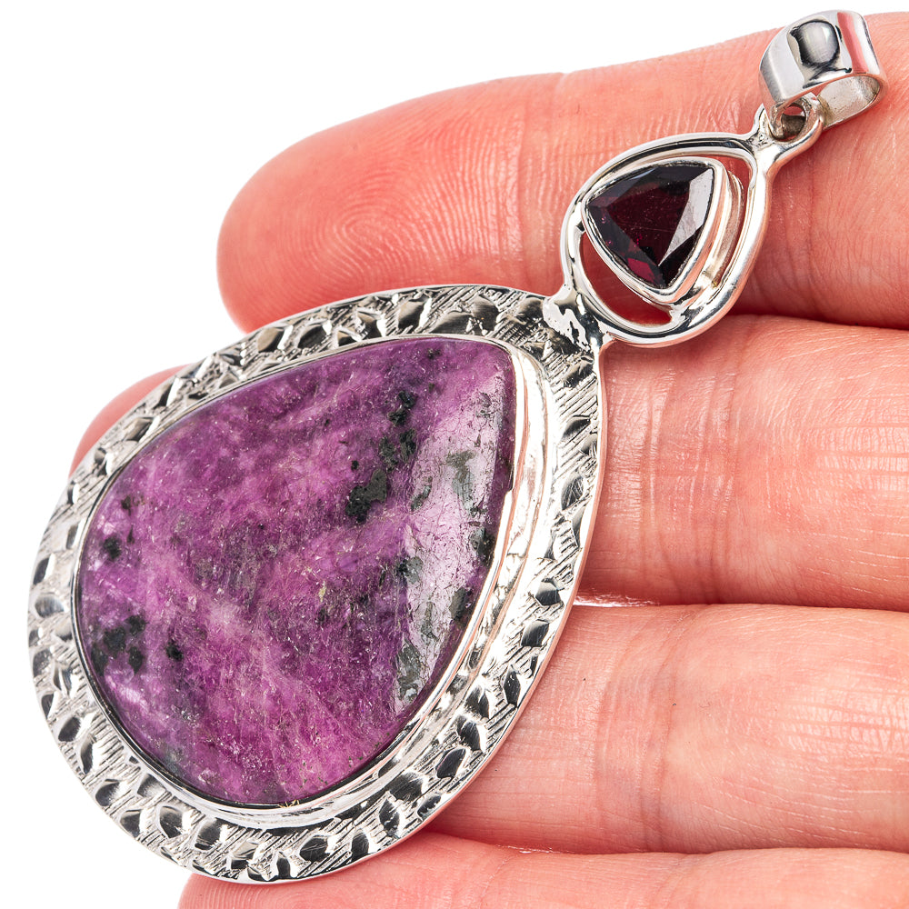 Signature Ruby, Garnet Pendant 2 5/8" (925 Sterling Silver) P42292