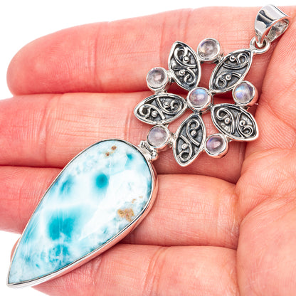 Signature Larimar, Rainbow Moonstone Pendant 3 1/8" (925 Sterling Silver) P41816
