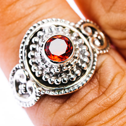 Garnet Filigree Ring Size 8.25 (.925 Sterling Silver)