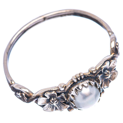 Dainty Cultured Pearl Ring Size 7.5 (.925 Sterling Silver)