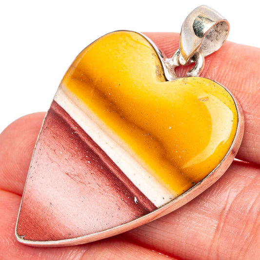 Mookaite Heart Pendant 1 3/4" (925 Sterling Silver) P43329
