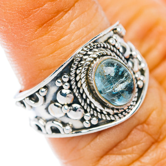 Aquamarine Cocktail Ring Size 5.5 (.925 Sterling Silver)