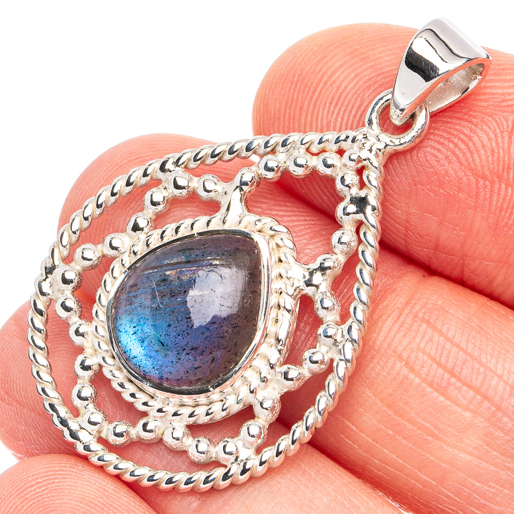 Premium Labradorite Pendant 1 1/2" (925 Sterling Silver) P45062