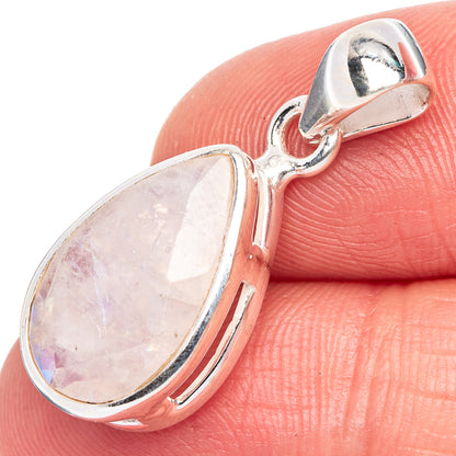 Rainbow Moonstone Pendant 1 1/8" (925 Sterling Silver) P40510
