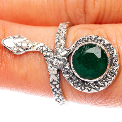 Value Green Sillimanite Snake Ring Size 6 (925 Sterling Silver) R3258