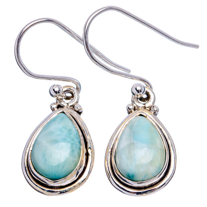 Larimar Earrings 1 1/8" (.925 Sterling Silver)