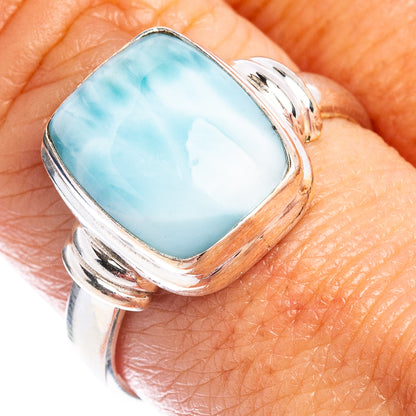 Rare Larimar Ring Size 9 (.925 Sterling Silver)
