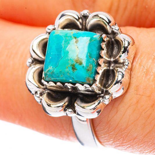 Rare Kingman Turquoise 925 Sterling Silver Ring Size 7.5 (925 Sterling Silver) R3835