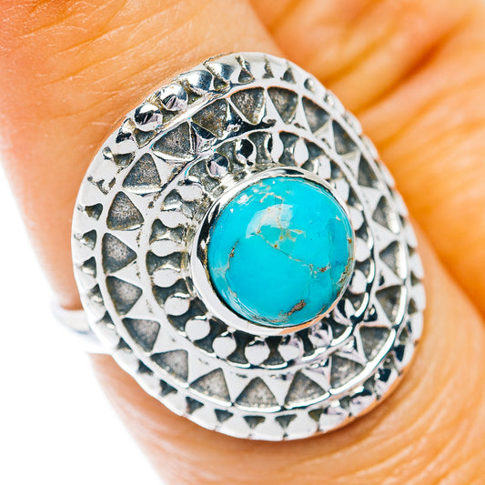 Southwestern Style Kingman Turquoise Ring Size 6.75 (.925 Sterling Silver)