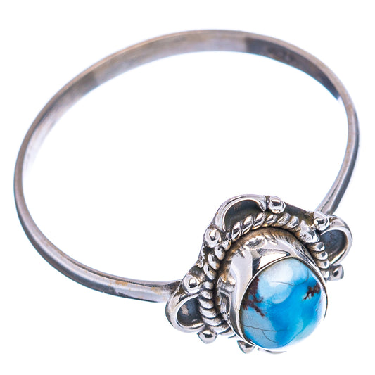 Turquoise oval dainty ring in .925 sterling silver, openwork braided setting