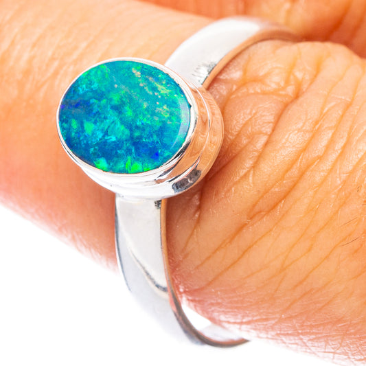 Rare Doublet Opal Ring Size 9 (925 Sterling Silver) R7139