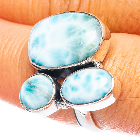Larimar 925 Sterling Silver Ring Size 8 (925 Sterling Silver) R6078
