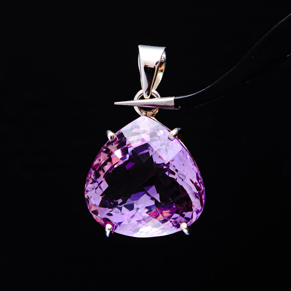 31.18ct Faceted Brazilian Amethyst Pendant 1 3/8" (.925 Sterling Silver)