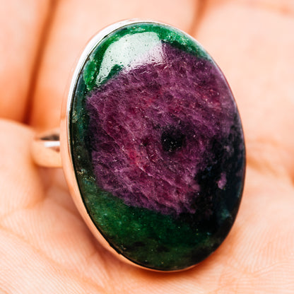 Fire Ruby Zoisite Ring Size 9 (.925 Sterling Silver)