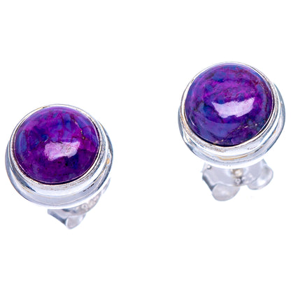 Purple Turquoise Earrings 3/8" (925 Sterling Silver) E433432