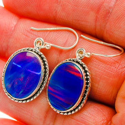Aura Opal Earrings 1 3/8" (925 Sterling Silver) EARR432016