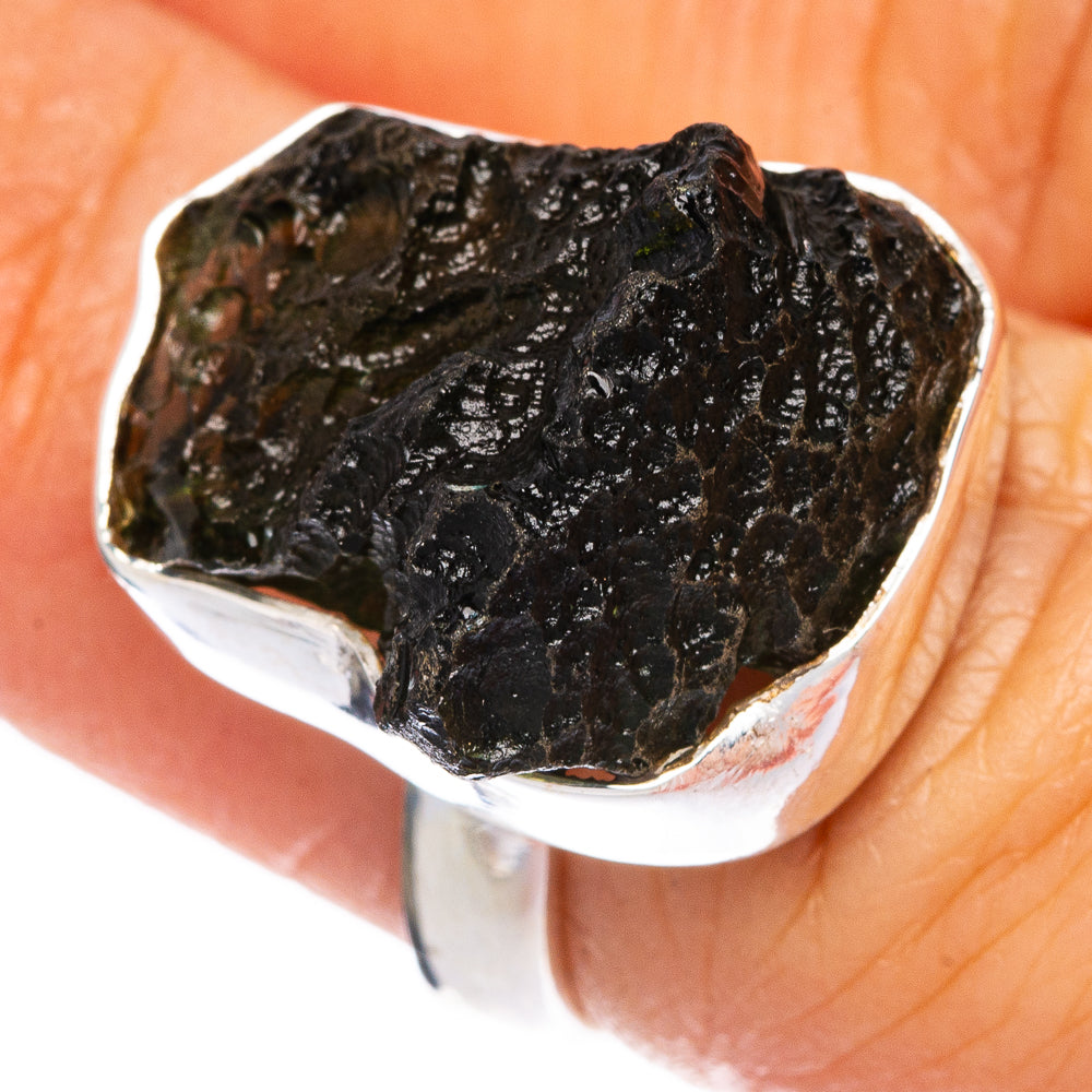 Rare Czech Moldavite Ring Size 5.75 (925 Sterling Silver) R1272