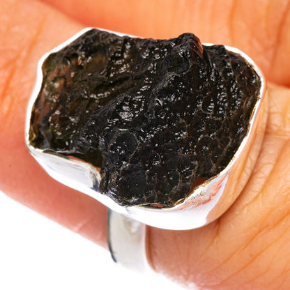 Rare Czech Moldavite Ring Size 5.75 (925 Sterling Silver) R1272