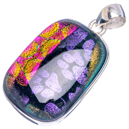 Dichroic Glass Pendants 1 1/2" (925 Sterling Silver) P43231