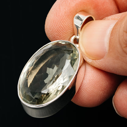 Premium 20ct Faceted Prasiolite Pendant 1 1/2" (.925 Sterling Silver)