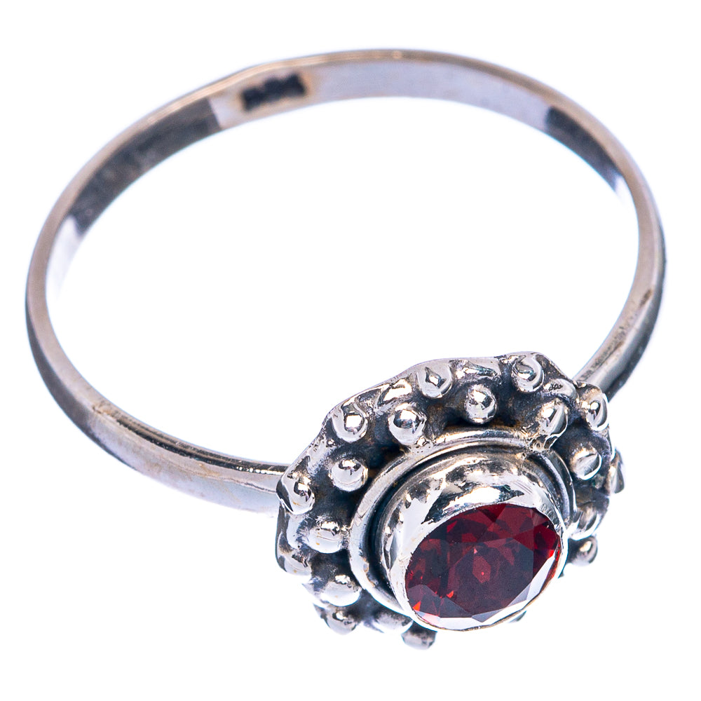 Garnet Dainty Ring Size 7.75 (925 Sterling Silver) R145480