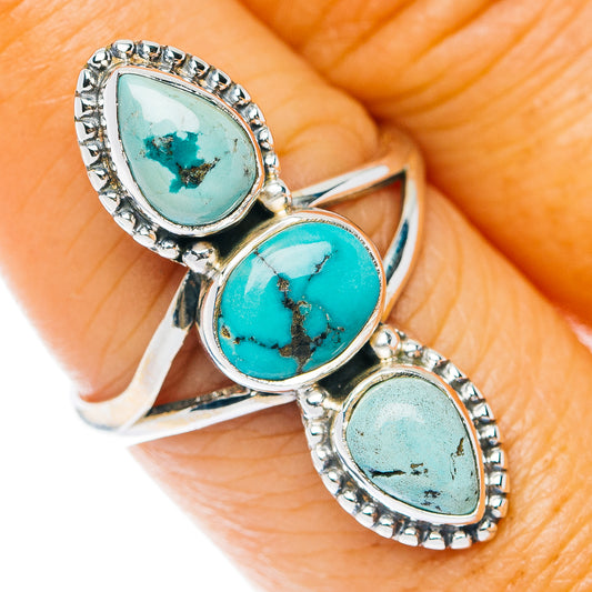 Spiderweb Turquoise Ring Size 8.25 (.925 Sterling Silver)