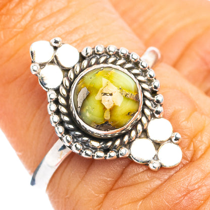 Sonoran Gold Turquoise Dainty Ring Size 6 (.925 Sterling Silver)