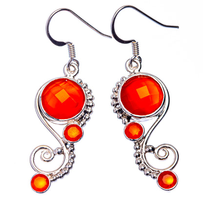 Premium Carnelian Earrings 1 3/4" (925 Sterling Silver) E432359