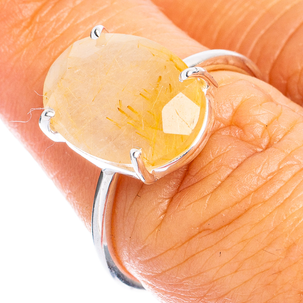 Rutilated Quartz Ring Size 6.75 (925 Sterling Silver) R8501