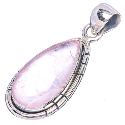 Rose Quartz Pendant 1 3/8" (925 Sterling Silver) P43496