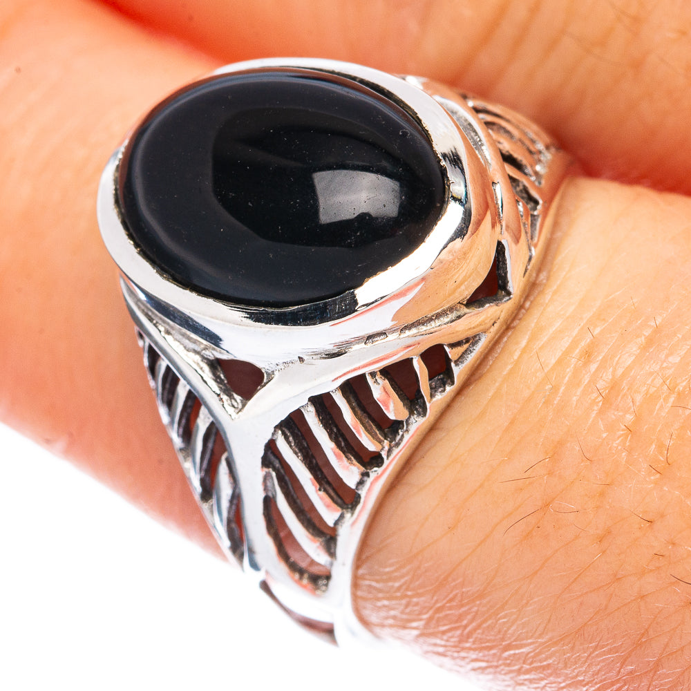 Black Onyx Ring Size 7.5 (925 Sterling Silver) R2805