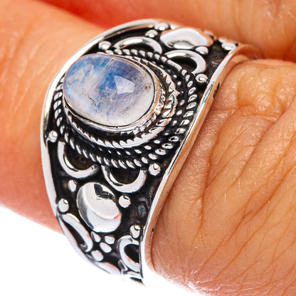 Rainbow Moonstone Ring Size 6 (925 Sterling Silver) R146396