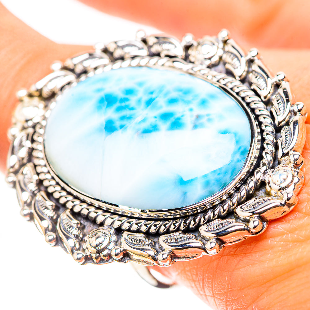 Signature Huge Larimar Ring Size 9.25 (925 Sterling Silver) RING138145